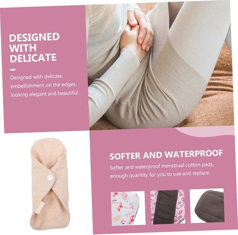 TOPPERFUN 4PCS Reusable Cotton Menstrual Pads Women Sanitary Nursing Pads Washable Soft Breathable Feminine Care