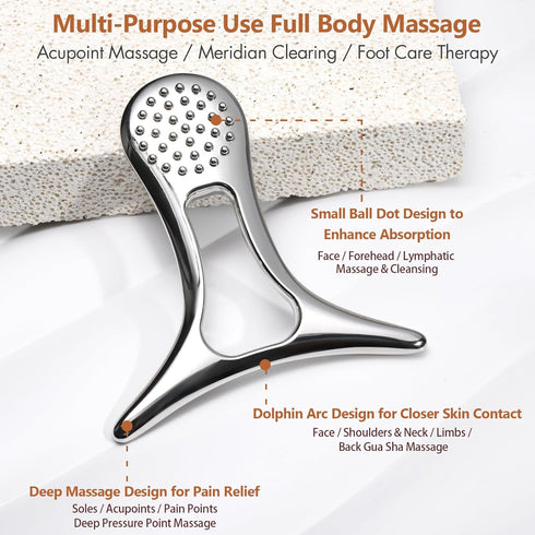 UIWOYI Lymphatic Drainage Massager & Anti Cellulite Massage Tools for Body Sculpting, Metal Gua Sha & Muscle Scraper