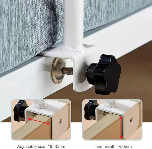 UWEOTYYY Bed Rails for Elderly Adults, Adjustable Metal Adult Bed Guard, Drill-Free Clip-On Safety Rails for Student