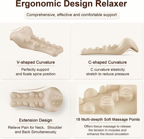 Neck and Shoulder Relaxer with Upper Back Massage Point, Cervical Traction Device Neck Stretcher for TMJ Pain Relief