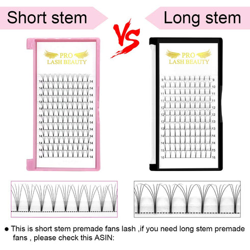 Premade Fans Eyelash Extensions 3D 5D 7D 8D 10D Short Stem Volume Lash Extensions, C D Curl, 9-15 MIX