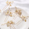 Waydress 6 Pcs Floral Hair Accessories, Gold Leaf Bridal Hair Pins, Wedding Hair Clips for Women