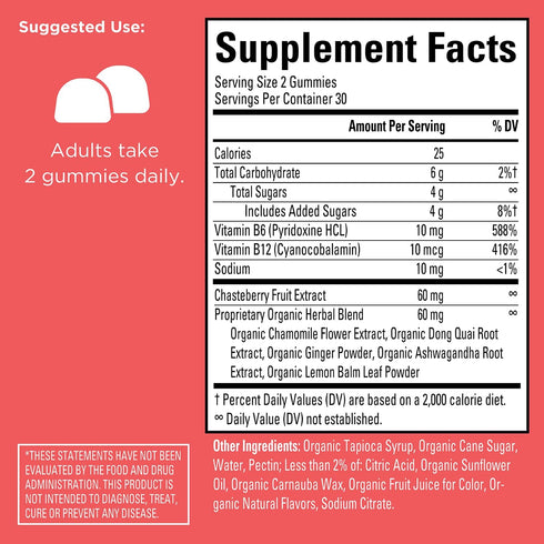 Hyland's Grace Period Complete PMS Rescue – 60 Vegan Gummies with Chasteberry & Dong Quai
