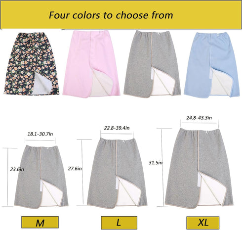 Yodilala Unisex Diaper Skirt, Leak-Proof Waterproof pad, Adjustable and Reusable(Grey,M)