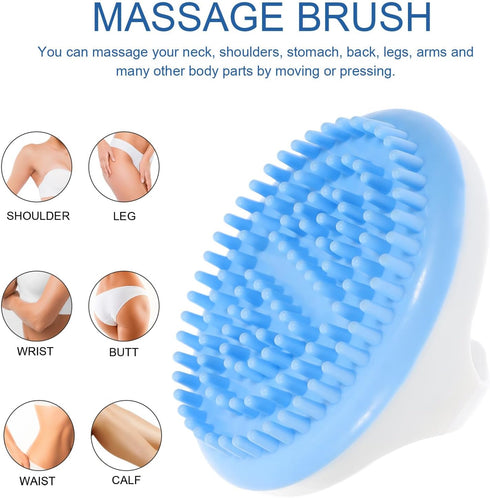 SECFOU Gua Sha Meridian Massage Brush for Back Neck Shoulder Relief, Multifunctional Blue Scraping Tool for Full Body