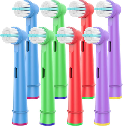 Kids Toothbrush Replacement Heads, Compatible with Oral B Braun Electric Toothbrush, 8 Pack, Soft Bristles