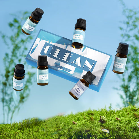 Clean Essential Oils Set - ARVIDSSON Premium Fragrance Oil for Clean Home, Soap Making - Clean Cotton, Fresh Linen