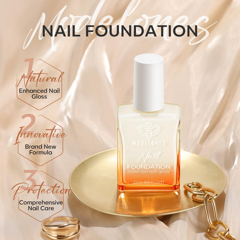 modelones 15ml Milky White Nail Natural Concealer Foundation Polish Air Dry Nail Growth Polish for Damaged Nails Imperfection Masking Gifts for Women