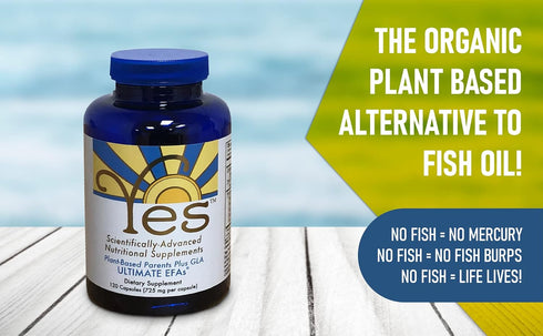 Omega 3 6 Parent EFA Fish Oil Alternative - Organic Plant Based, Vegetarian, 120 Soft Gels by YES Your Essential