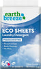 Earth Breeze Laundry Detergent Sheets, 30 Sheets, 60 Loads, Concentrated Liquidless Soap, Fragrance-Free