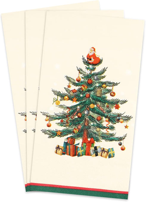 Homlouue 100 PCS Christmas Napkins Disposable, 3 Ply Paper Christmas Tree Napkins,