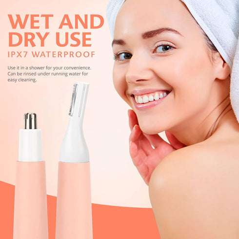 Nose Hair Trimmer for Women - Portable, Waterproof, Rechargeable 2-in-1 Trimmer, Easy to Clean for Sensitive Skin