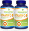 Herbalxpress Vitamin C 500mg with Rose Hips, Ascorbic Acid & Citrus Bioflavonoids - 100 Tablets (2 Tubs) for Immune