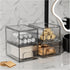 ZHIAI 4 Pcs Makeup Organizer Drawers, Stackable Stripes Bathroom Organizers for Vanity and Kitchen Cabinets