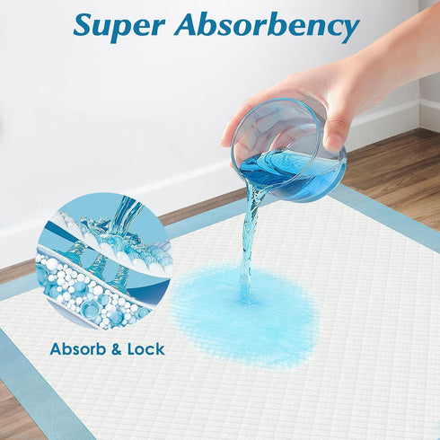 Wowflash 100 Count 22 22 x Super Absorbency Disposable Underpads, Leakproof Quick Drying Disposable Pads for Baby