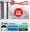 Reli. 250 Count Drawstring Trash Bags for 8-10 Gallon, 22"x23", White Liners for Small to Medium Garbage Cans