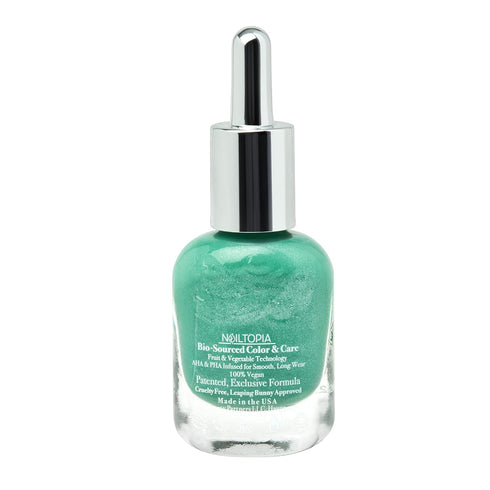 Nailtopia Plant-Based Chip Free Nail Lacquer - Non Toxic, Bio-Sourced, Long-Lasting Polish - Yacht Week (Medium Green)