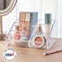 STORi Clear Plastic Vanity Makeup Organizer | 6-Compartment Holder for Brushes, Eyeshadow Palettes, & Beauty Supplies | Curved Front Design | Made in USA by STORi