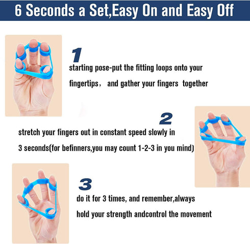 Hand Grip Strengthener, Finger Exerciser, Grip Strength Trainer (6 PCS), Relieve Wrist Pain, Carpal Tunnel