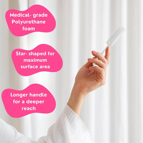 Femstick Absorbing Sponge for Women Care, 30Pcs Post Intimacy Cleanup Sponges, Ultra-Absorbent Soft Design