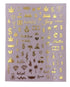 Impressed Authentic 5 Sheets Luxury Nail Art Stickers, 500+ Chrome Gold Customized Nail Decals for Salon Nails
