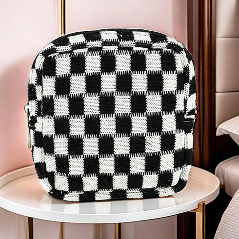 LJJCSFF Sanitary Napkin Storage Bag Menstrual Pad Pouch Checkered Period Bag Feminine Product Purse Tampon Organizer