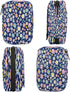 Honeybaby Small Flowers Printed Pill Case Bag Portable Weekly Pill Organizer Travel Pill Organizer Case Bag with Zipper