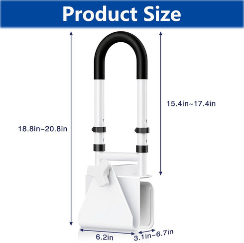 songsoso 3.1 6.7 Inch 300 lbs Adjustable Bathtub Safety Rail, Bathtub Handle Grab Bar with Non-Slip Grip for Seniors