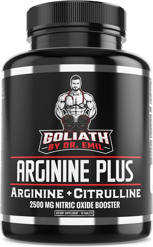 Dr. Emil's ARGININE Plus - L Arginine + L Citrulline 2500 MG High Dose NO Booster Tablets for Vascularity and Heart