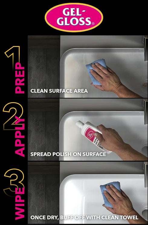 TR 16 oz. Gel-Gloss Home Kitchen & Bath Polish | Carnauba Cleaner Wax Formulation | Removes Water Spots, Light