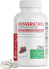 Bronson Resveratrol 500 Complex, Standardized Trans-Resveratrol with Grape Seed & Red Wine Extract, 250 Capsules