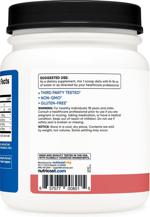 Nutricost BCAA Powder 2:1:1 - Raspberry Lemonade Flavor, 90 Servings