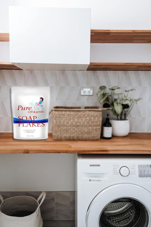 Playlearn Pure Laundry Soap Flakes - 15oz, Soft & Gentle, Resealable Bag