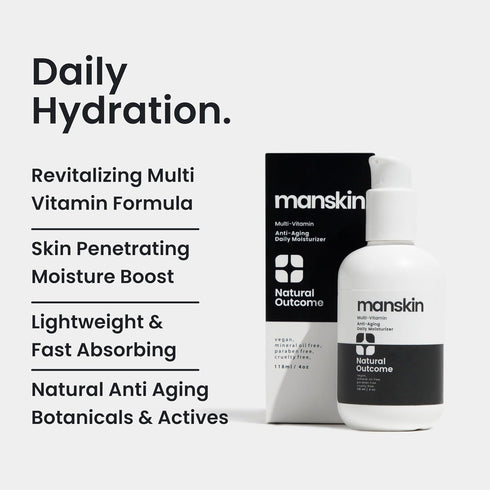 Men's Face Cream Moisturizer | Man Skin Moisturizer | Anti Aging Daily Kit: Cleanser, Toner, Moisturizer (4 Oz)