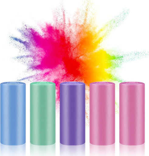 100 Count Small Trash Bags - 4 Gallon Garbage Bags for Office, Bedroom, Bathroom, Colored, 5 Rolls
