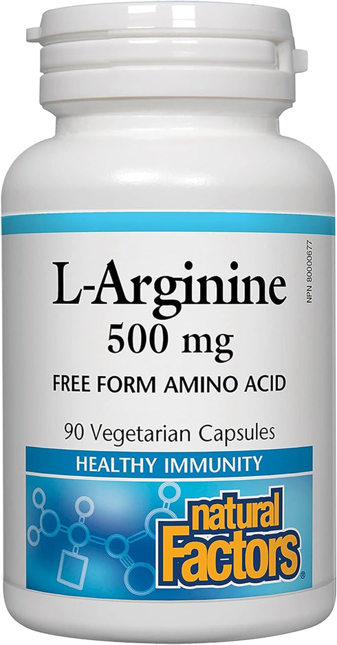 Natural Factors - L-Arginine, Supports Muscle Metabolism, 90 Vegetarian Capsules