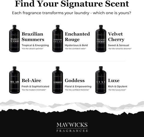 Summers) 32 Oz Mavwicks - Laundry Liquid Detergent (Brazilian - Laundry Perfume Bottle for Men & Women, Stain & Odor