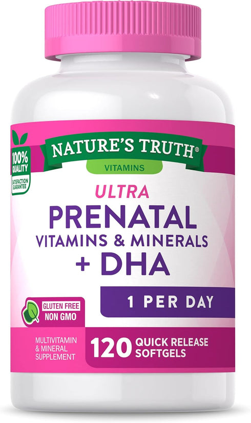Nature's Truth Prenatal Vitamin for Women, 120 Softgels | Non-GMO & Gluten Free with DHA and Folic Acid