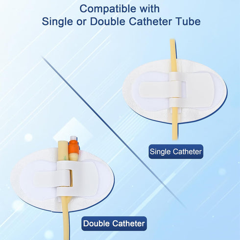 Pack 25 Foley Catheter Stabilization Device, Self Adhesive Catheter Tube Urinary Leg Bag Holder Sticker, Catheter