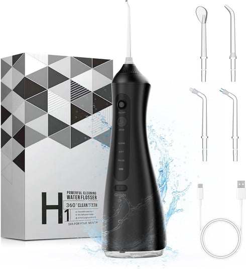 Water Flosser Picks for Teeth Cleaning, Cordless, IPX7 Waterproof, 320ML Portable Water Flossers, Rechargeable Oral