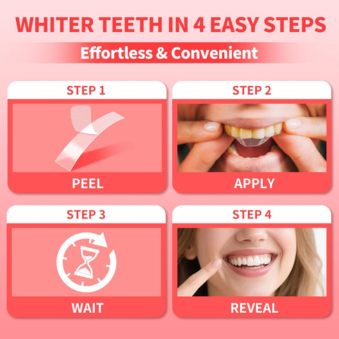 SiFULAND 7 (14Strips) Teeth Whitening Strips Kit - Treatments-Peroxide Free-Enamel Safe for Whiter Teeth,No-Slip, Dry