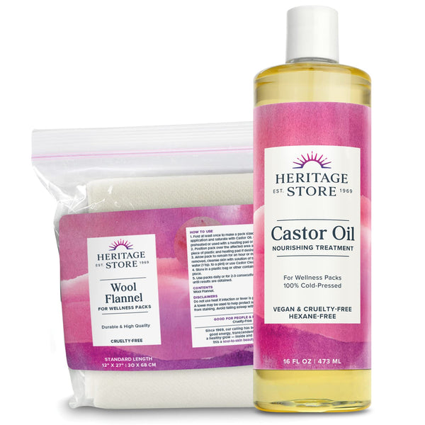 Store Heritage Organic Castor Oil Pack - Soothing Heat Compress for Abdomen, Joints