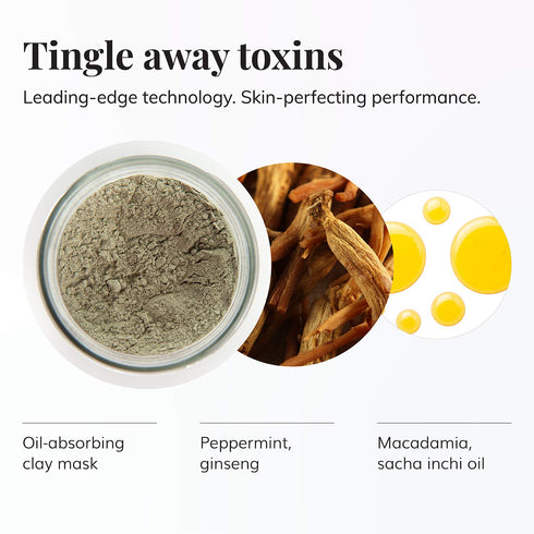 Le Mieux Icy Revitalizing Mask - Cooling, Soothing Clay Face Mask with French Green Clay & Amazon White Clay, Facial Mask for Oily & Blemish Prone Skin (2 oz / 60 ml)