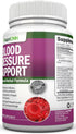 Blood Pressure Support Supplement - 13 Herbs & Vitamins with Hawthorn, Hibiscus, Garlic & Olive Leaf Extract - Non-GMO