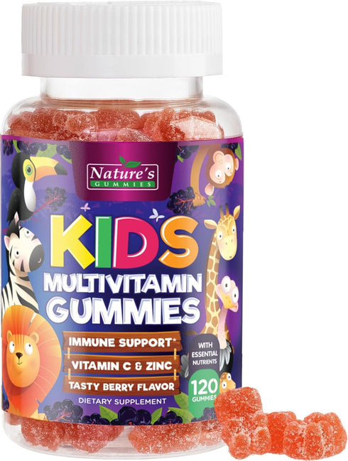Vitamins for Kids Multivitamin Gummy - 120 Gummies - Strawberry Flavor with Vitamins C, D3 & Zinc for Immune Support
