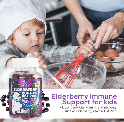 Sambucus Elderberry Gummies for Kids with Vitamin C, Zinc & Elderberry, 60 Non-GMO Berry Flavor Gummies, Ages 2 Up