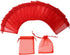 100Pcs Red Organza Gift Bags, 3.5x4.5 Small Christmas Candy Bags with Drawstring for Baby Shower, Wedding Favor Pouches