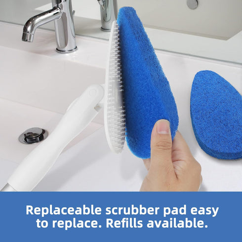 Qaestfy Shower Bathtub Tub and Tile Scrubber Brush with 51'' Adjustable Long Handle for Cleaning