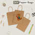 100 Pack Brown Kraft Paper Gift Bags 5.8x3.2x8.25 Inch with Handles for Party Favors and Retail Shopping
