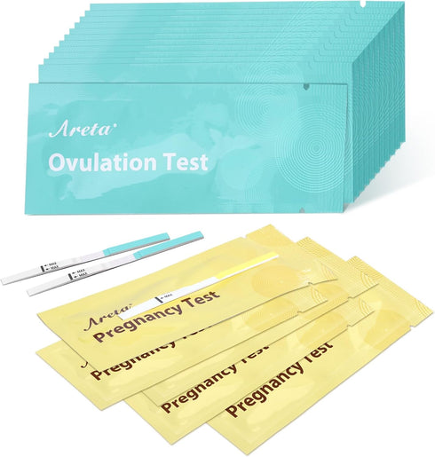 Areta Ovulation Test Strips Combo Kit: 70 Tests for Accurate At-Home Fertility Tracking, Highly Sensitive LH Detection